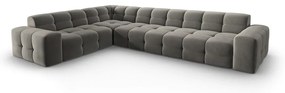 Divano angolare in velluto grigio (angolo sinistro) Kendal - Micadoni Home