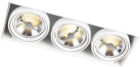 Set di 6 faretti da incasso bianchi AR111 senza cornice 3 luci - Oneon