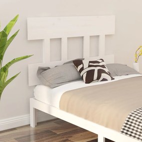 Testiera per letto bianca 93,5x3x81cm in legno massello di pino