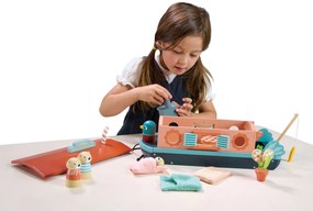 Tender Leaf - Casa galleggiante in legno con famiglia di lontre