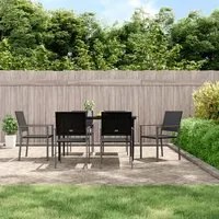 Sedie da Giardino 6 pz Nere 54x62,5x89 cm in Polyrattancod mxl 70268