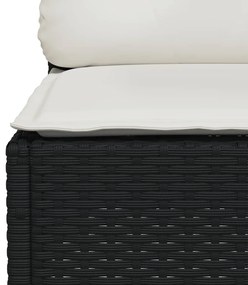 Set divano da giardino 6 pz con cuscini nero in polyrattan