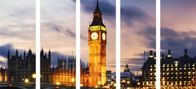 Quadri 5 pezzi – Big Ben notturno a Londra