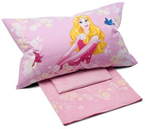 Completo Lenzuola Singolo Princess aurora, in cotone CALEFFI