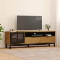 Mobile TV FLAM 158x40x50 cm Anta in Vetro Massello di Pinocod mxl 127365