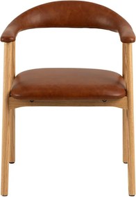 Sedia da pranzo marrone cognac/di colore naturale in similpelle Addi – Actona