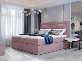 Letto matrimoniale boxspring Maldive - 180 x 200 cm , Tessuto rosa