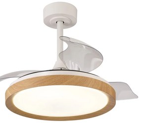 Ventilatore da soffitto Mistral Mini legno, Ø 43 cm, CCT, dimmerabile, MANTRA IP20