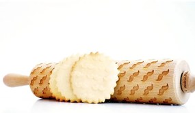 Rullo per pasta in legno goffrato Mustache - Valek