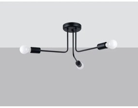 Sollux SL.1450 - Lampadario a sospensione con supporto rigido NORAH 3xE27/15W/230V nero