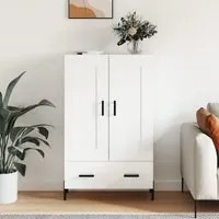 Credenza Bianco Lucido 69,5x31x115 cm in Legno Multistrato 830334