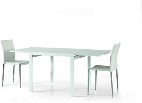 Tavolo allungabile CASTIGLIONCELLO bianco frassinato 90&#215;90 cm &#8211; 180&#215;90 cm