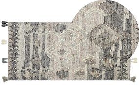 Tappeto kilim lana grigio 80 x 150 cm ARATASHEN Beliani