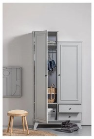 Armadio per bambini grigio chiaro in legno di pino 98x190 cm Lily - WOOOD