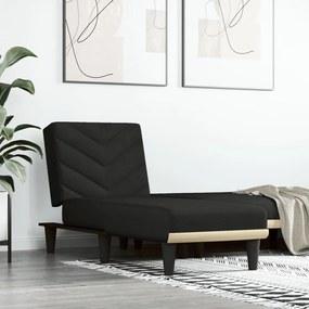 Chaise Longue İn Tessuto Nero /