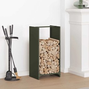 Rastrelliera Per Legna Da Ardere Verde Oliva 40x30x80 Cm /