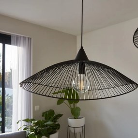 Lampadario Design Kasteli nero paralume nero E27 Ø45cm SEYNAVE