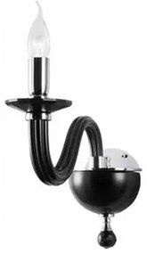 Applique 12 cm RAVEL 1 luce in vetro lavorato a mano Nero