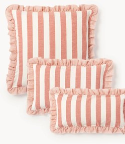 Federa in misto lino e cotone con volant Posie