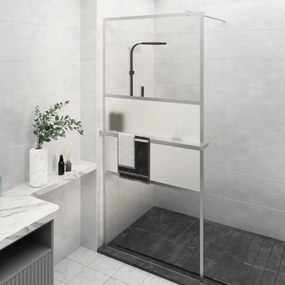 Parete Doccia Con Mensola Cromo 100x195cm Vetro Esg E Alluminio /