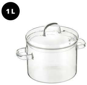 Pentola in vetro borosilicato 1 L con coperchio