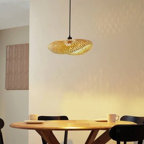 Lindby lampada a sospensione Eleane, bambù, naturale, lunghezza 50 cm, E27