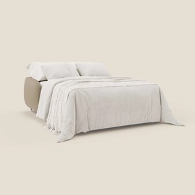 Ninfea divano letto Design Morbido con Piedini alti in Metallo e Materasso H18 cm in tessuto impermeabile T03 marrone