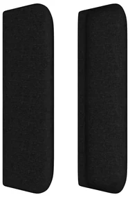 Testiera ad orecchio nera 103x16x78/88 cm in tessuto