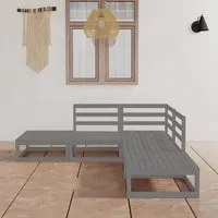 Set Divani da Giardino 5 pz Grigio in Legno Massello di Pino cod mxl 36384