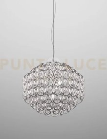 Giogali sospensione 65 cristallo argento e cromo lucido 4 luci atta...