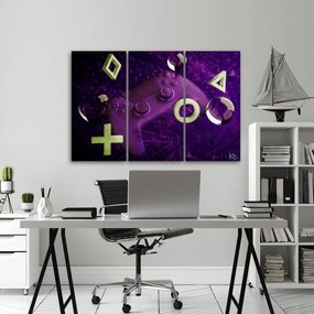 Quadro su tela 3  pannelli, Console di gioco  Dimensioni Tappeti 60x40