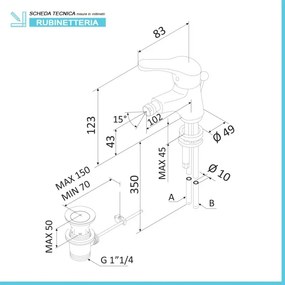 Set rubinetti lavabo, bidet e doccia con deviatore in ottone cromo di Rubinetterie Mariani Linea Astro