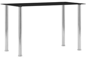 Tavolo Da Pranzo Nero 120x60x75 Cm İn Vetro Temperato /