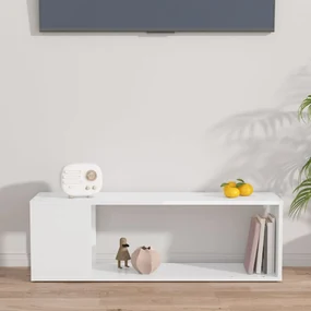 Mobile tv bianco lucido 100x24x32 cm in truciolato