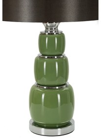 Lampada da tavolo grigio-verde con paralume in tessuto (altezza 57 cm) Eva - Mauro Ferretti