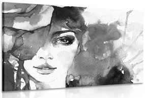 Quadro su tela – Ritratto di donna in bianco e nero