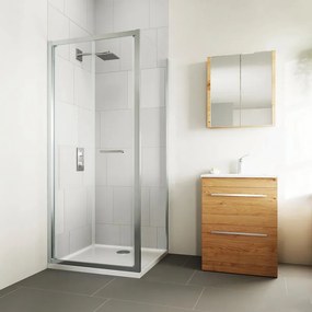 Lato fisso per box doccia Verve L 99.5 x H 190cm, Sp. 6 mm vetro vetro senza finitura / trasparente profilo in alluminio argento anodizzato