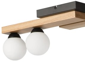 Lampadario a sospensione con filo CORTINA 2xE27/15W/230V + 2xG9/5W/230V nero/quercia