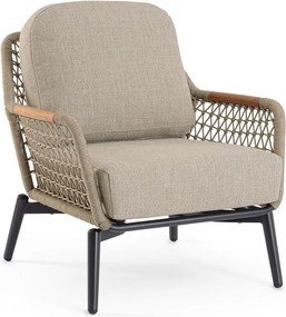 Poltrona da esterno marrone chiaro in metallo Eulero – Bizzotto