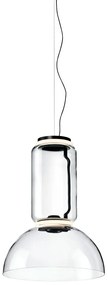 FLOS Noctambule Suspension 1 Low Cylinder and Bowl Lampada a sospensione trasparente Nero