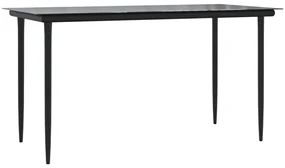 Set da pranzo da giardino 5 pz in polyrattan e acciaio