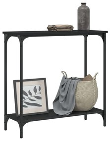 Tavolino consolle nero 75x30,5x75 cm in legno multistrato