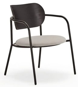 Sedia da pranzo nera e grigia in frassino Eclipse - Teulat