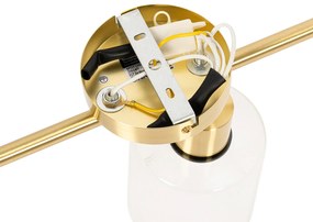 Faretto da soffitto dorato con vetro 3 luci orientabile - Laura