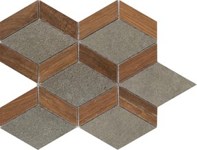 Piastrella da pavimento interno Infusion Oak Mosaico Triangle in gres porcellanato 24 x 30 cm Sp. 8.5 mm traffico intenso (pei 4/5) R10