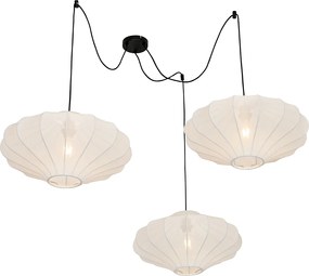 Lampada a sospensione smart bianca 50cm 3 luci incl. 3 Wifi G95 - Plu