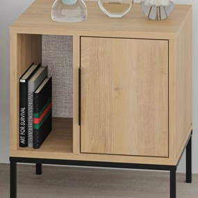 Comodino in rovere decorato in colore naturale Lani - Marckeric