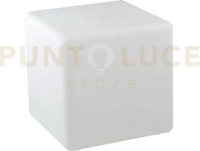 Lume da giardino geco cubo bianco 1 luce attacco e27 ip65 50x50x50cm