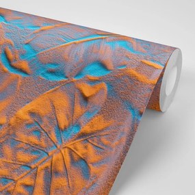 Carta da parati – Texture foglie su spiaggia sabbiosa
