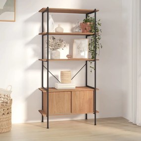 Scaffalatura 5 Livelli Con Mobile 80x40x163 Cm Acciaio E Legno /